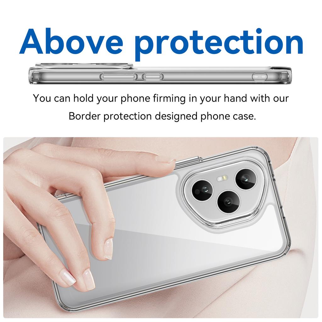 Для Honor 400 Pro 5G (Глобальный) Чехол WANLONFENG серии MF из ТПУ и акрила, прозрачный чехол для телефона с пленкой из закаленного стекла