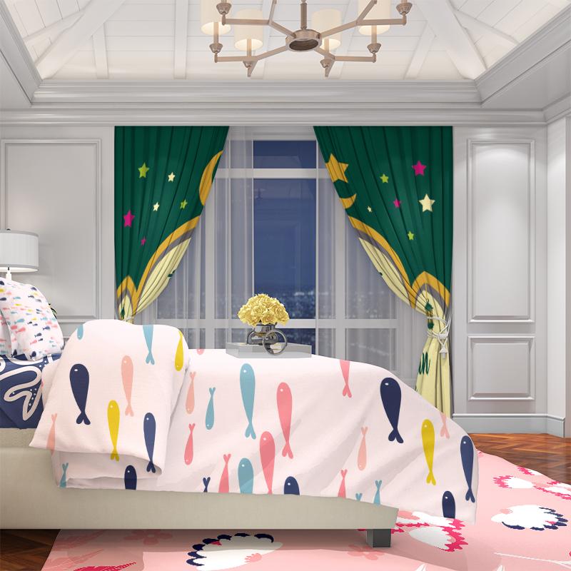 2 шт. - Пост - благоприятный Рамадан - занавеска с принтом - материал полиэстер - подходит для спальни, гостиной, кабинета,