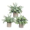 3 Pieces Small Fake Plants Artificial Potted Decorative Faux In Pot for Office Shelf
