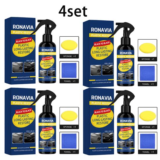 RONAVIA automotive plastic care agent multi-material suitable for interior cleaning and maintenance vehicle plastic surface care spray 1set