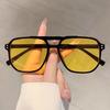 Vintage Double Bridges Men Women Sunglasses Fashion Clear Ocean Lens Eyewear Rivets Sun Glasses Unisex Uv400 Glasses