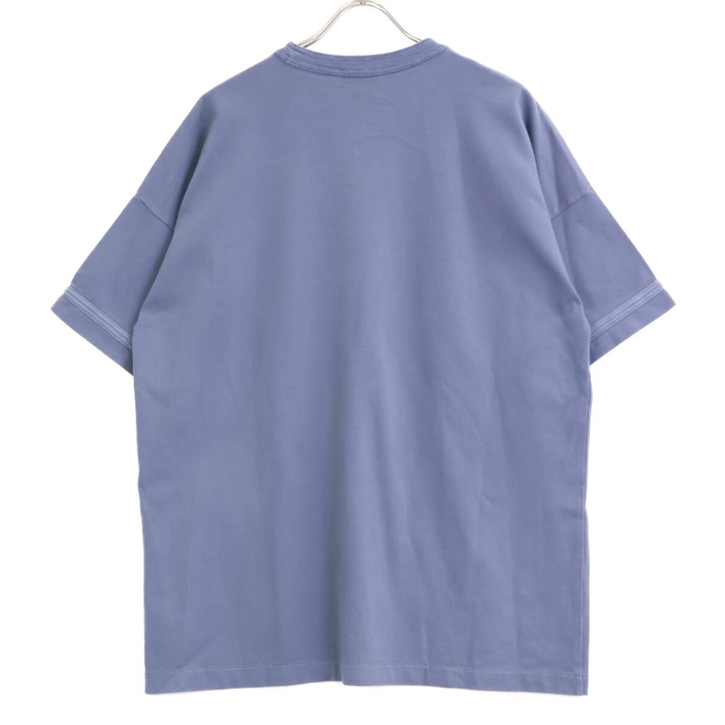 DIOR [xSTONE ISLAND] Blue Logo Short Sleeve T-Shirt tops M blueUsed