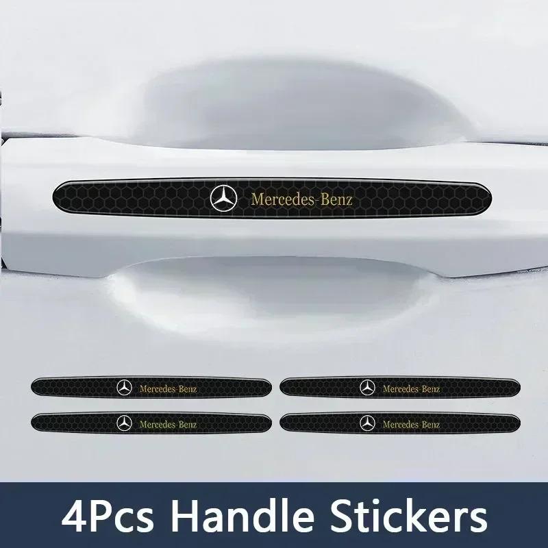 CQK1 Car Door Handle Protector Bowl Anti Scratch Reflective Sticker For Mercedes Benz A C E CLA180 GLB200 GLC300 CLS GLA E Class