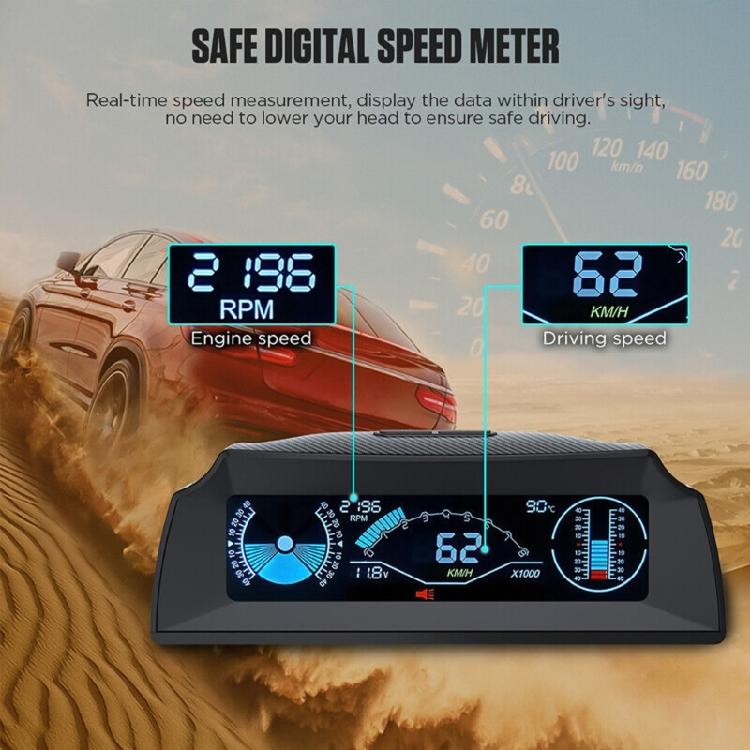 Универсальный цифровой OBD-мультиметр для автомобиля, спидометр, дисплей на лобовое стекло, индикатор наклона