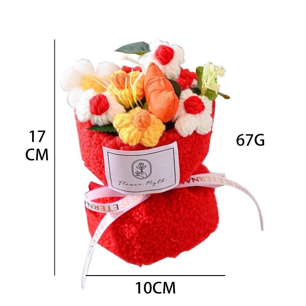 Birthday Valentine's Day Gifts Crochet Flower Bouquet Home Decor Finished Bouquet  Festival