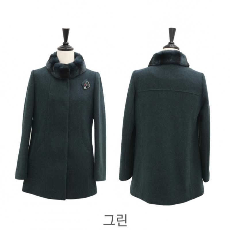 Shiz Madam Brooch Rex Collar Alpaca Coat For Mom In 50s Model J31746