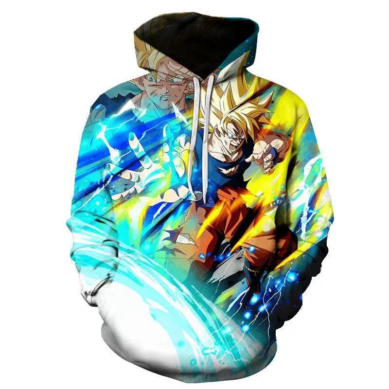 2024 Autumn Anime Dragon Ball Pullover Hooded Sweatshirt for Men and Women Classic 3D Printed Street Top Sweatshirt Jacket