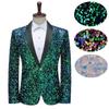 Men's Dress Three-dimensional Sequins Color-changing Flash Bar Nightclub Stage Performance Suit Host Singer Color Jacket