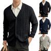 Мужской вязаный свитер-куртка Мужской модный свободный повседневный кардиган Верхняя одежда