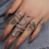 Men's Snake Skin Punk Style Vintage Ring Set - Cool & Handsome Four-Piece Snake-Shaped Design
