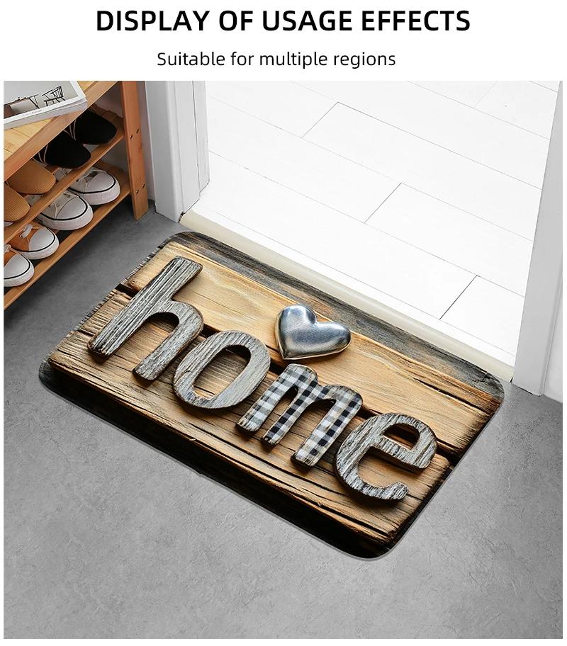 1 retro wooden sign pattern doormat Halloween decorative mat indoor and outdoor anti-slip universal mat