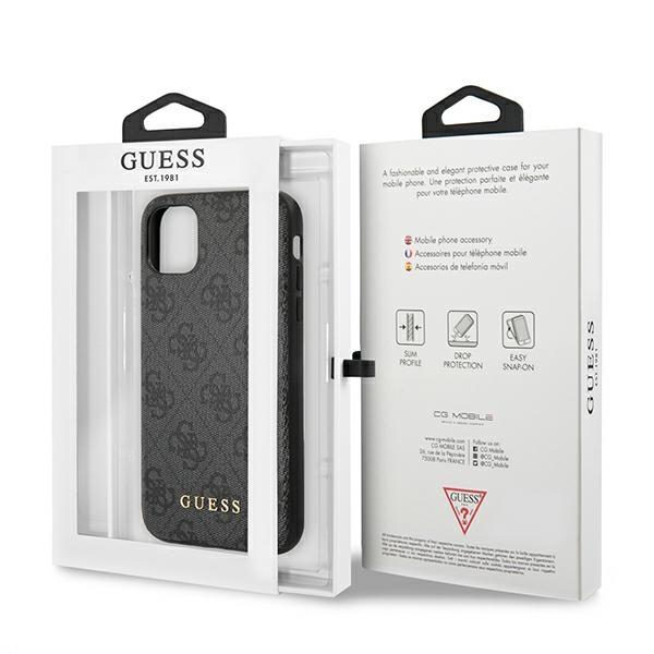Guess Guhcn61G4Gfgr Iphone 11 / Xr 6,1Szary/Grey Hard Case 4G Metal Gold Logo