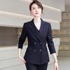 Женский деловой formalный костюм-двойка с двубортным пиджаком