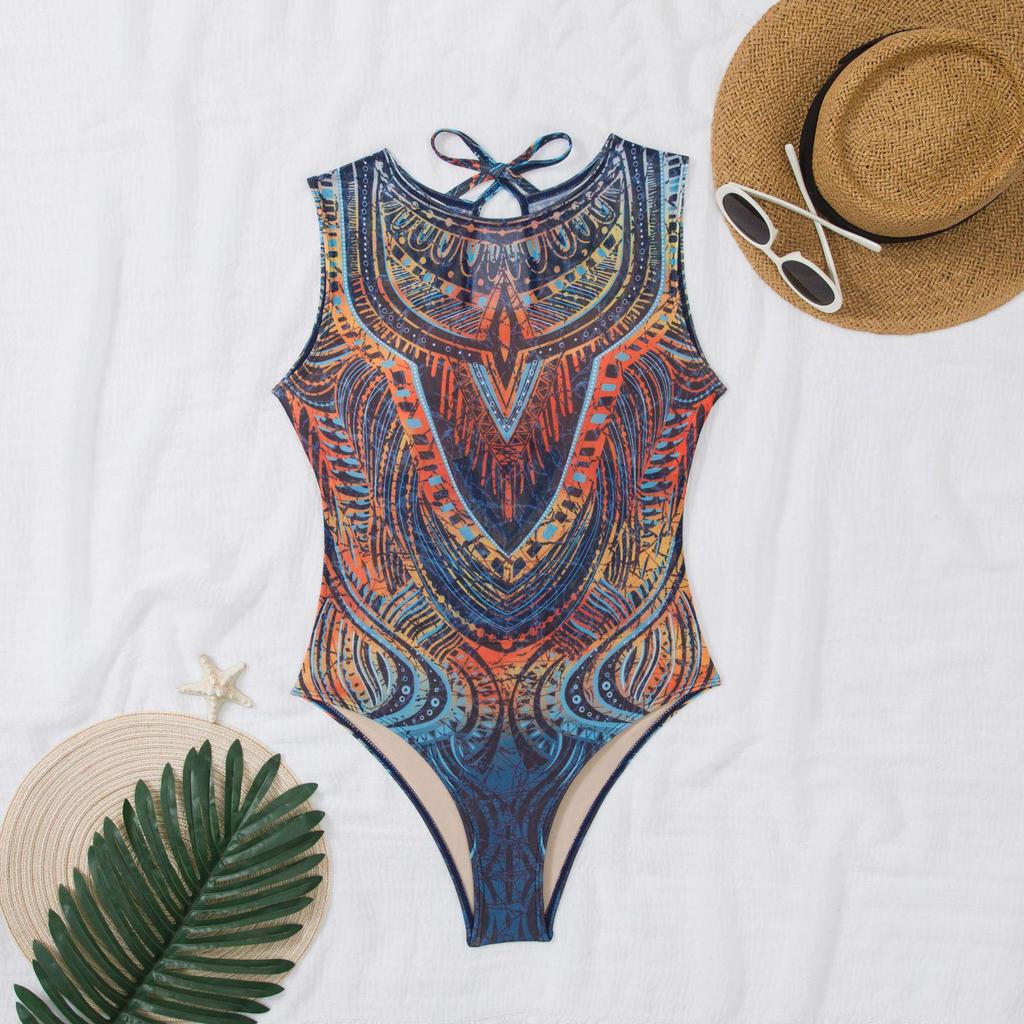 Женский многоцветный сетчатый купальник с длинным рукавом для защиты от солнца