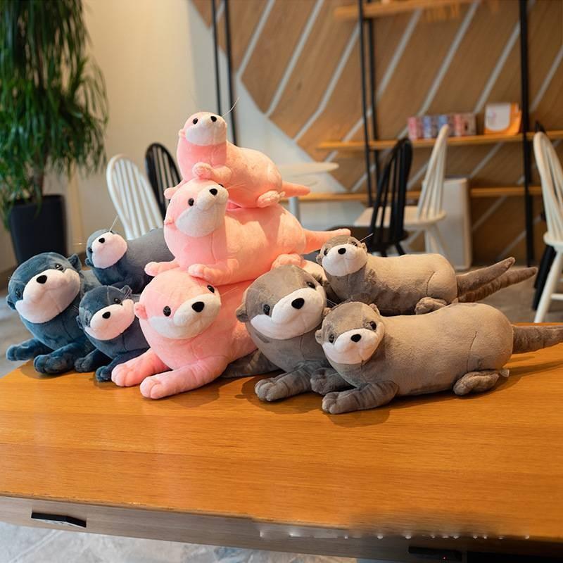 Simulation Otter Plush Stuffed Toy Animals Dolls Room Decoration Kids Gifts