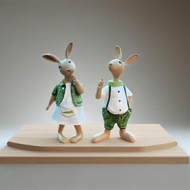 Balcony Garden Creates Decorative Arrangements with Cartoon Animals, Creative Rabbits, Courtyard Tabletop Resin, Cute Healing Ornaments