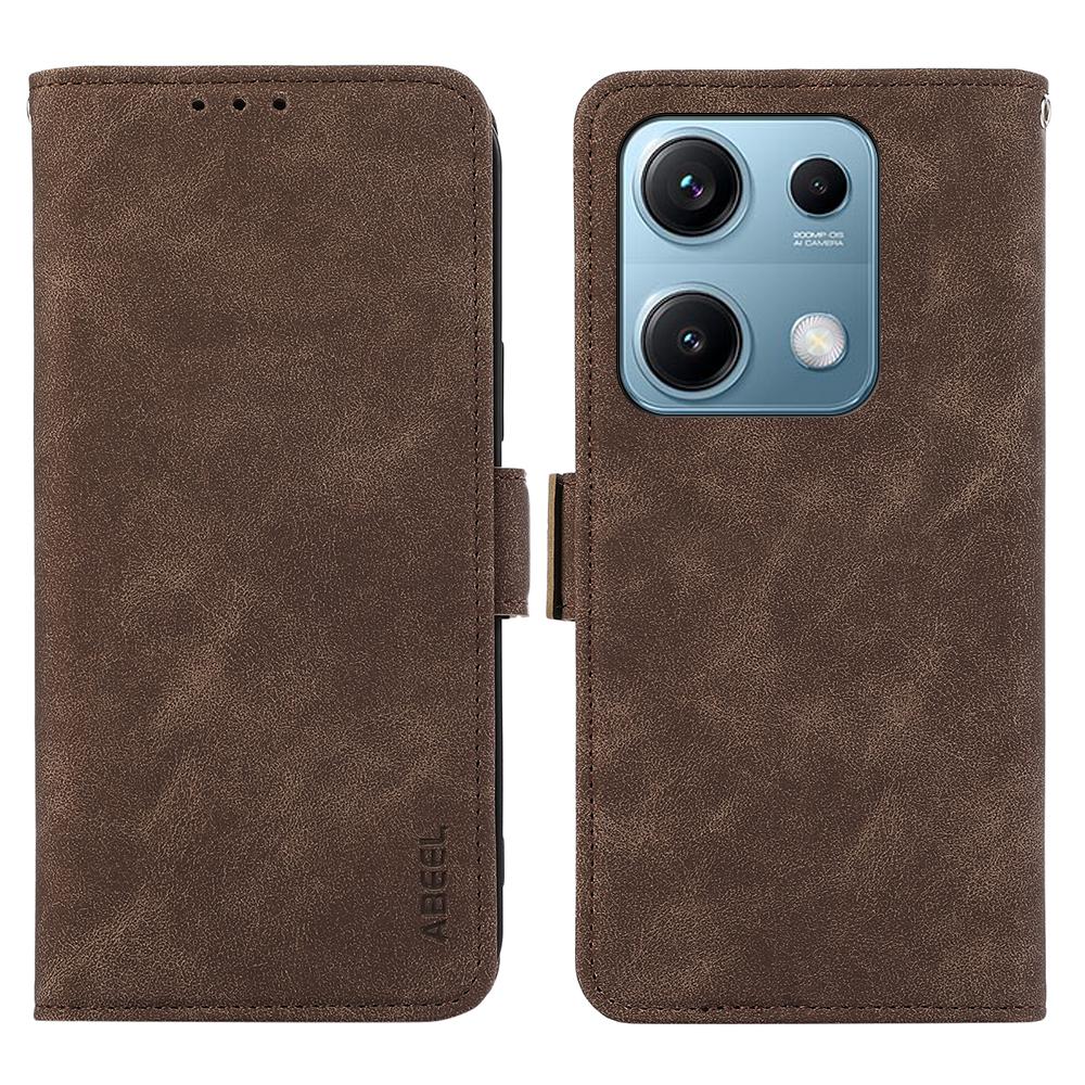 ABEEL For Xiaomi Redmi Note 14S 4G Case PU Leather Folio Stand View RFID Blocking Phone Cover