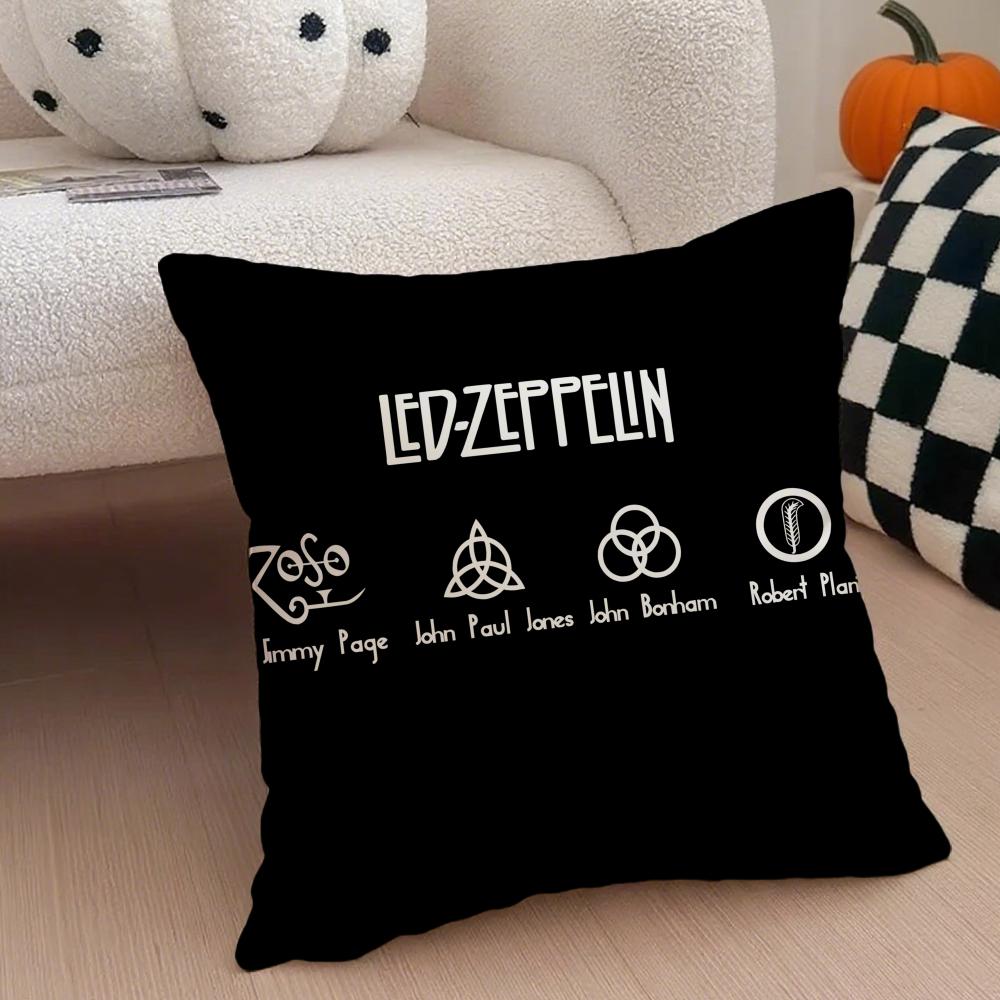 Fashion Iconic LLed ZeppelinS Rock Cushion Cover Throw Pillow Cover Hidden Button Durable Polyester Chair Cushion