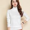 Women's Autumn Winter Korean Style High Neck Knit Sweater Long Sleeve Solid Color Loose Base Layer Pullover