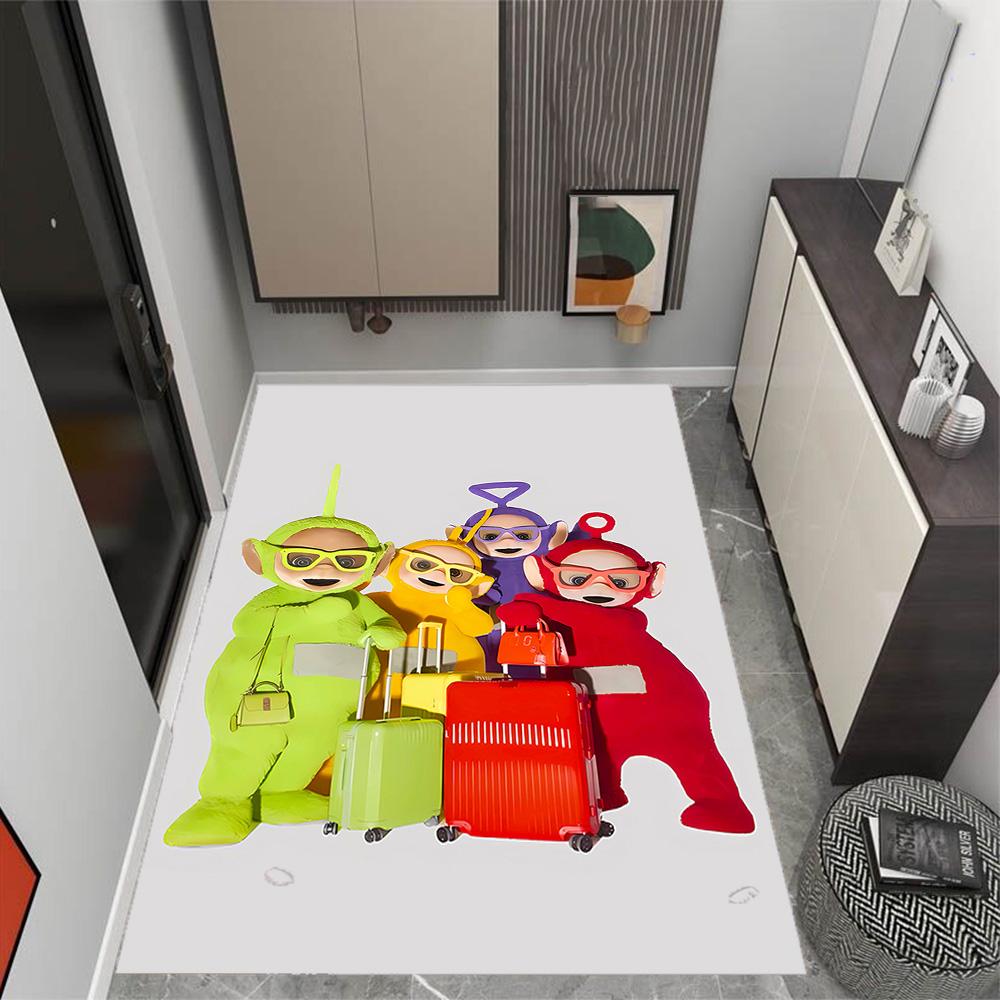 Teletubbies Friends Themed Anti-Slip Rugs - Polyester Home Decor, Suitable for Bedrooms, Living Rooms, Doorways, Studios, and Decorations