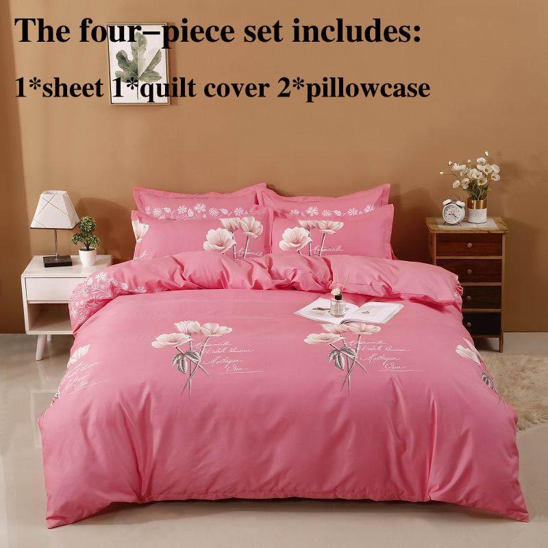 Утолщенное чистое матовое постельное белье из четырех предметов, пододеяльник, удобный для кожи, простой пододеяльник, студенческое общежитие