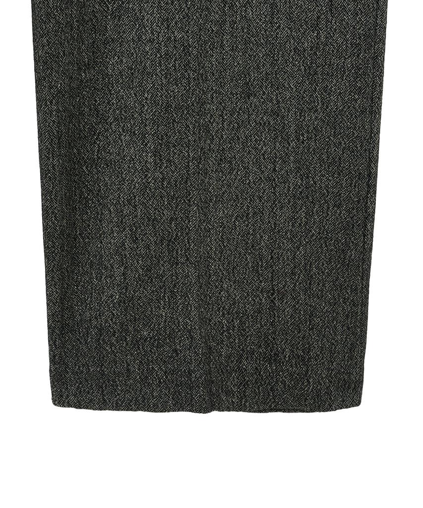 NOIRER Shining Wool Semi High-Waisted Pants (Gray)