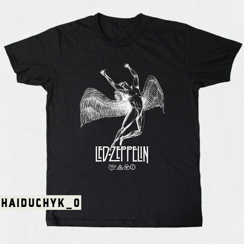 Led-Zeppelin Logo Retro Unisex Black T-shirt Size S-5XL Unisex T-Shirt