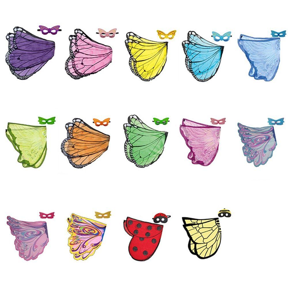 Шифоновый костюм с крыльями бабочки, красочные нарядные крылья, забавные крылья ангела, крылья духа для мальчиков