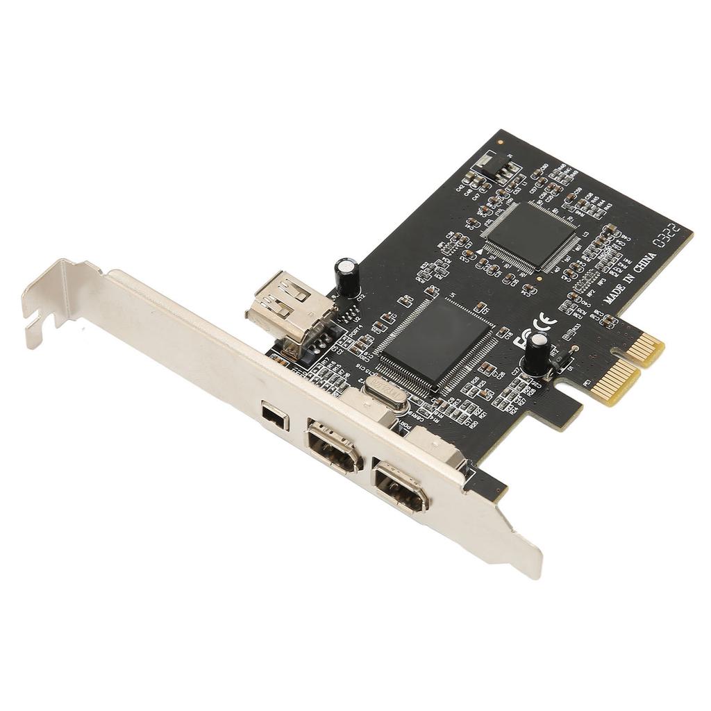 PCIE X1 To IEEE 1394A Riser Card Adapter Full Duplex Channel 3 External 1394A Ports Firewire Riser