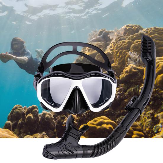 1 Set Swimming Goggles Set Breathable Anti-fog High Clarity Large Frame Silicone Diving