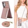 Zipper Wallet CrossBody Lanyard Case For Samsung Galaxy S25 S24 S23 Ultra S22 Plus S21 FE S20 S10 S9 Kickstand Cards Solt Cover