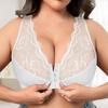 Бюстгальтер большого размера с передней застежкой, без косточек, кружевной, дышащий, удобное нижнее белье, бюстгальтер-майка