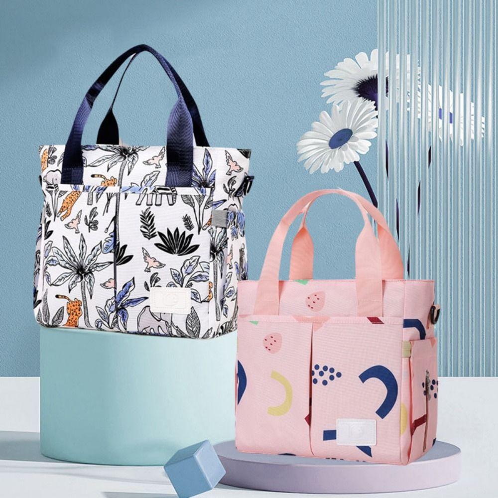 Модная сумка для мамы с принтом, большая вместимость, водонепроницаемая сумка для подгузников, легкая, с широким отверстием, сумка для детских подгузников для младенцев
