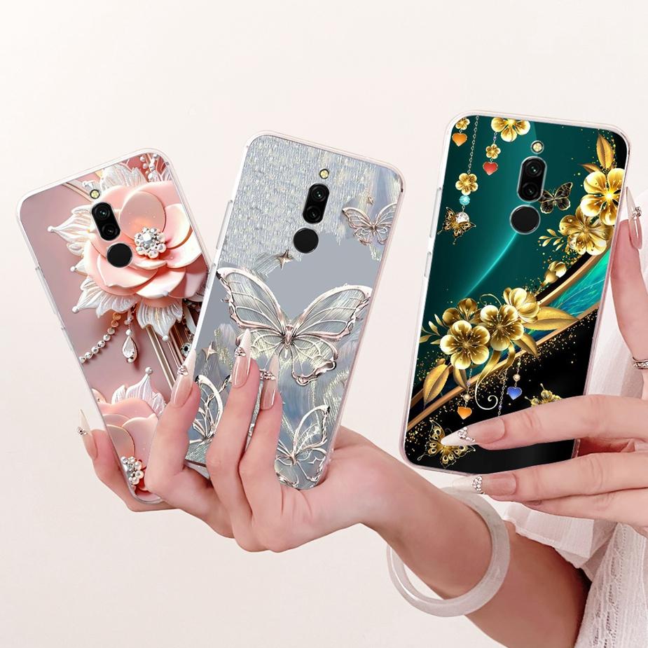 For Xiaomi Redmi 8 8A Case Luxury Flowers Butterfly Painted Cover Soft Slim Phone Case For Xiaomi Redmi 8A 8 Redmi8 Redmi8A Bags