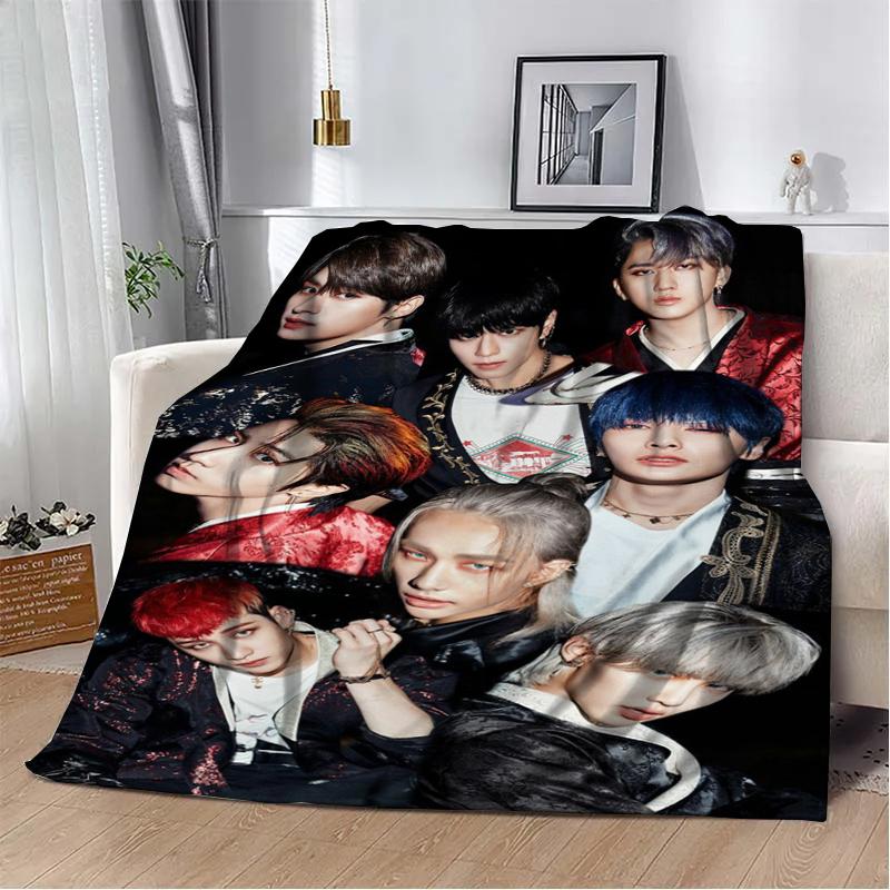 3D KPOP S-Stray-K-Kids Плед Плед для пикника Теплые фланелевые пледы Покрывала для дивана кровати Домашние Постельное белье Подарки на день рождения