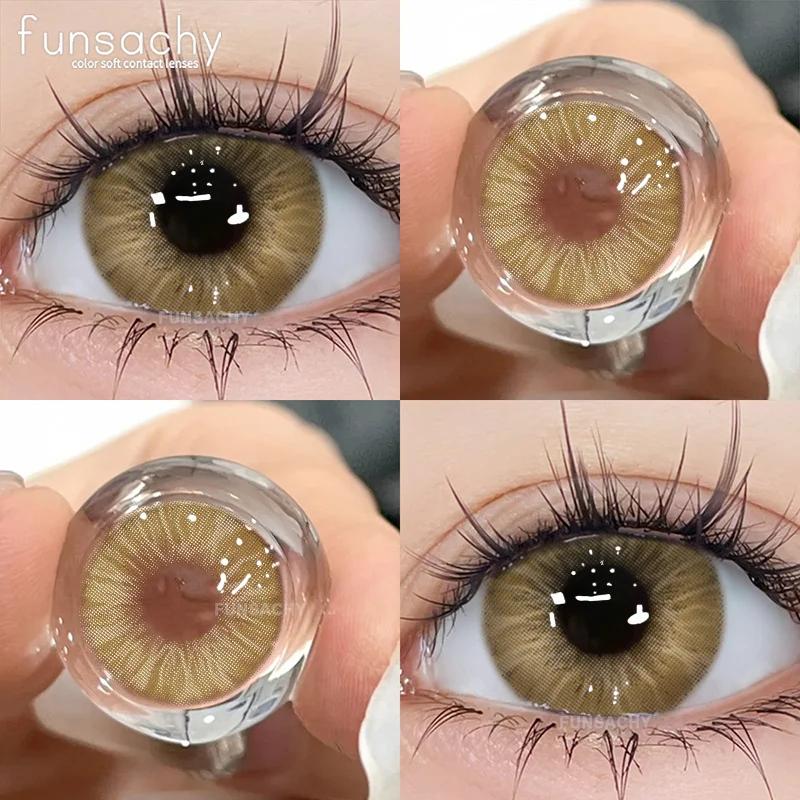 FUNSACHY 1 Pair Brown Color Series Contact Lenses for Eyes Fashion Natural Lenses High Quality Soft Lens Cosmetics Pupils Yearly