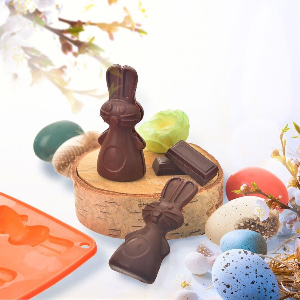 Silicone orange bunny cookie and praline mold SILLINIE