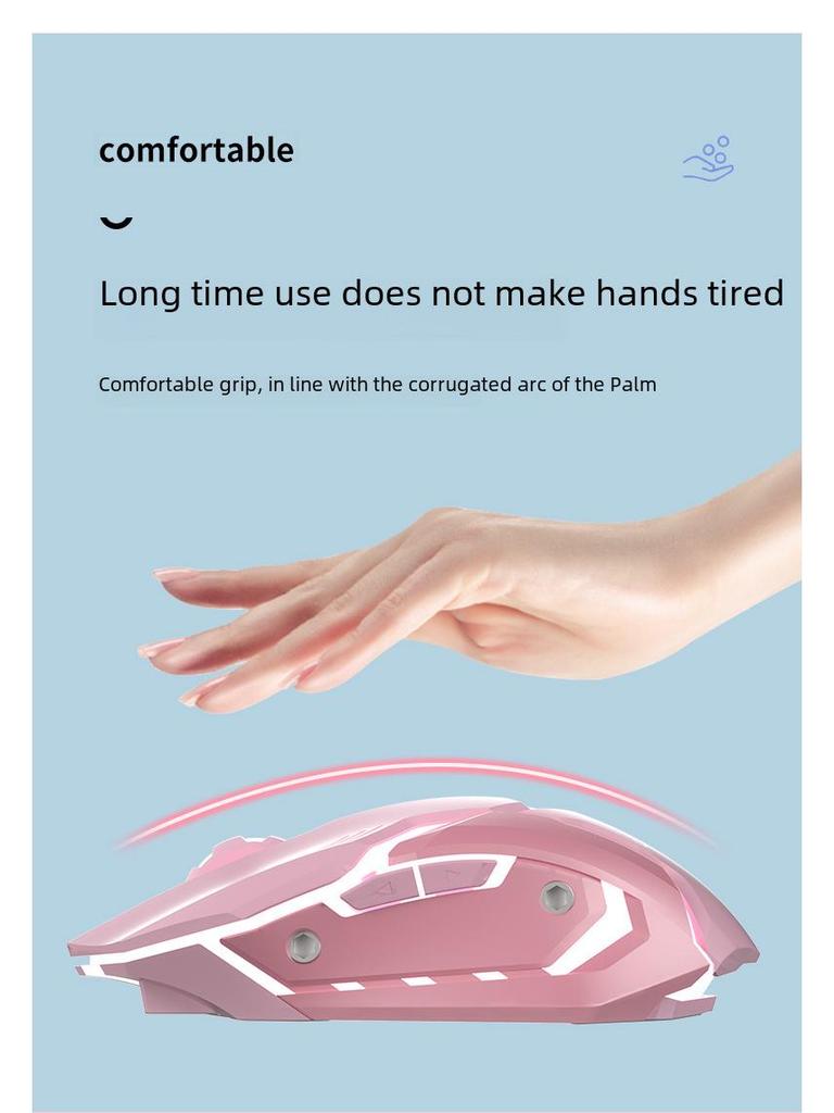 Бесшумная проводная игровая мышь для киберспорта