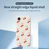 For iPhone 16e Case Cute Bow Cherry Pattern Printing Straight Edge TPU Phone Back Cover