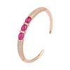 Jewelry Copper Bottom Gold-Plated Classic Imitation Red Corundum Plain Surface Full Diamond Inlaid Bracelet Stone 6 * 8