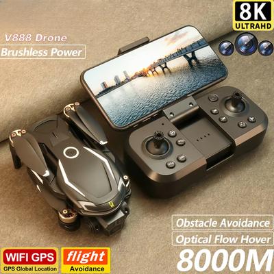 LYZRC Новый V888 Drone Professional 8K HD ESC Camera Бесщеточный оптический поток OA Аэрофотосъемка Дрон Wi-Fi Пульт дистанционного управления Квадрокоптер Игрушка Детский подарок