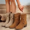 Women's Summer Retro Cowboy Boots Chic Block Stars Hollow Out Cowgirl Mid-calf Boots Shoes Music Festival Footwear