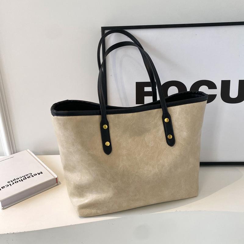 Простая повседневная сумка большой вместимости, женская универсальная сумка высокого класса через плечо, сумка-тоут для поездок на работу