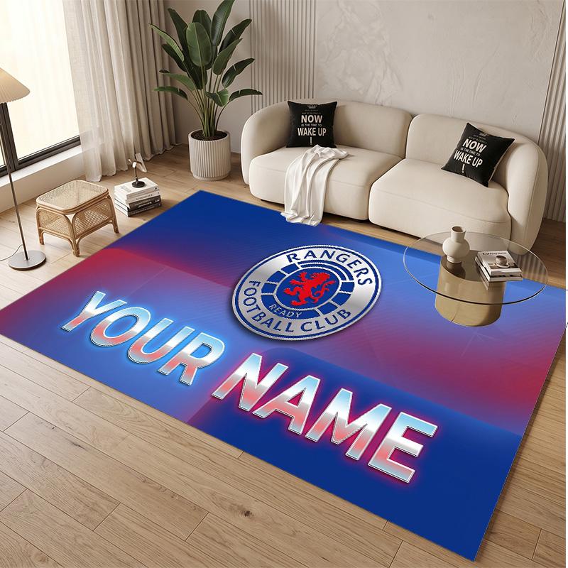 Персонализированный ковер из кристаллического бархата с узором Rangers FC, нескользящий коврик для пола