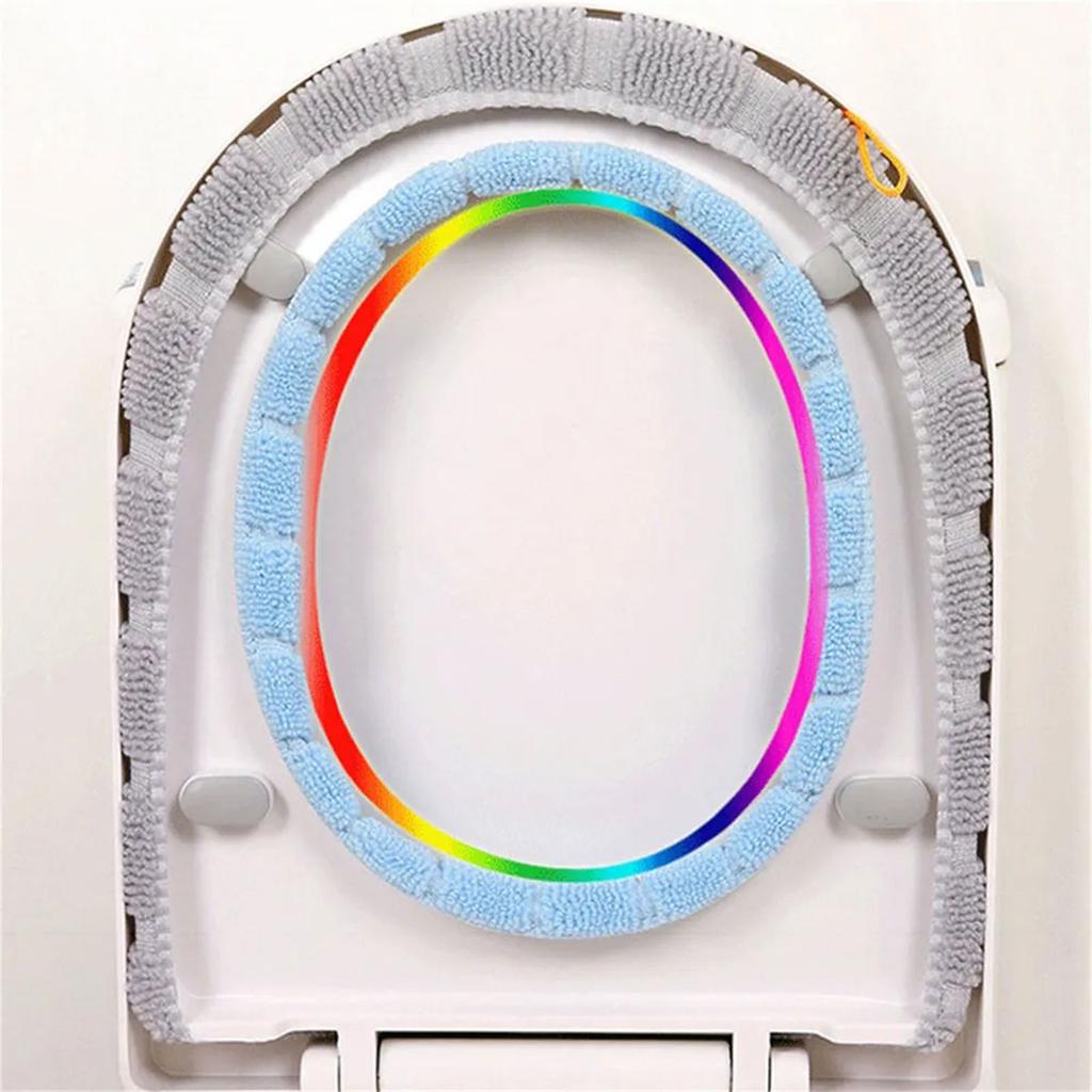 Мягкие эластичные чехлы на сиденья для унитазов, моющиеся из толстой ткани, зимние