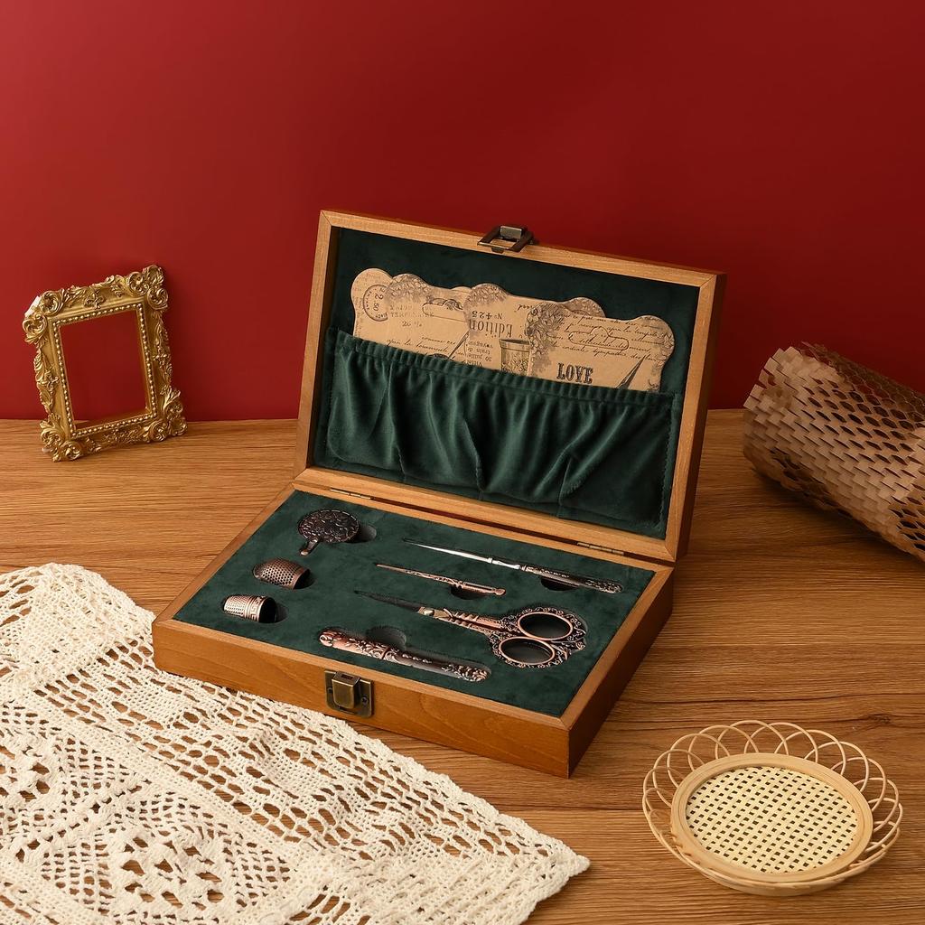 Ножницы для вышивания деревянные европейские антикварные винтажные швейные ремесла нитки для резки антикварный стиль шитье швейный набор своими руками набор D&D, набор, ножницы,