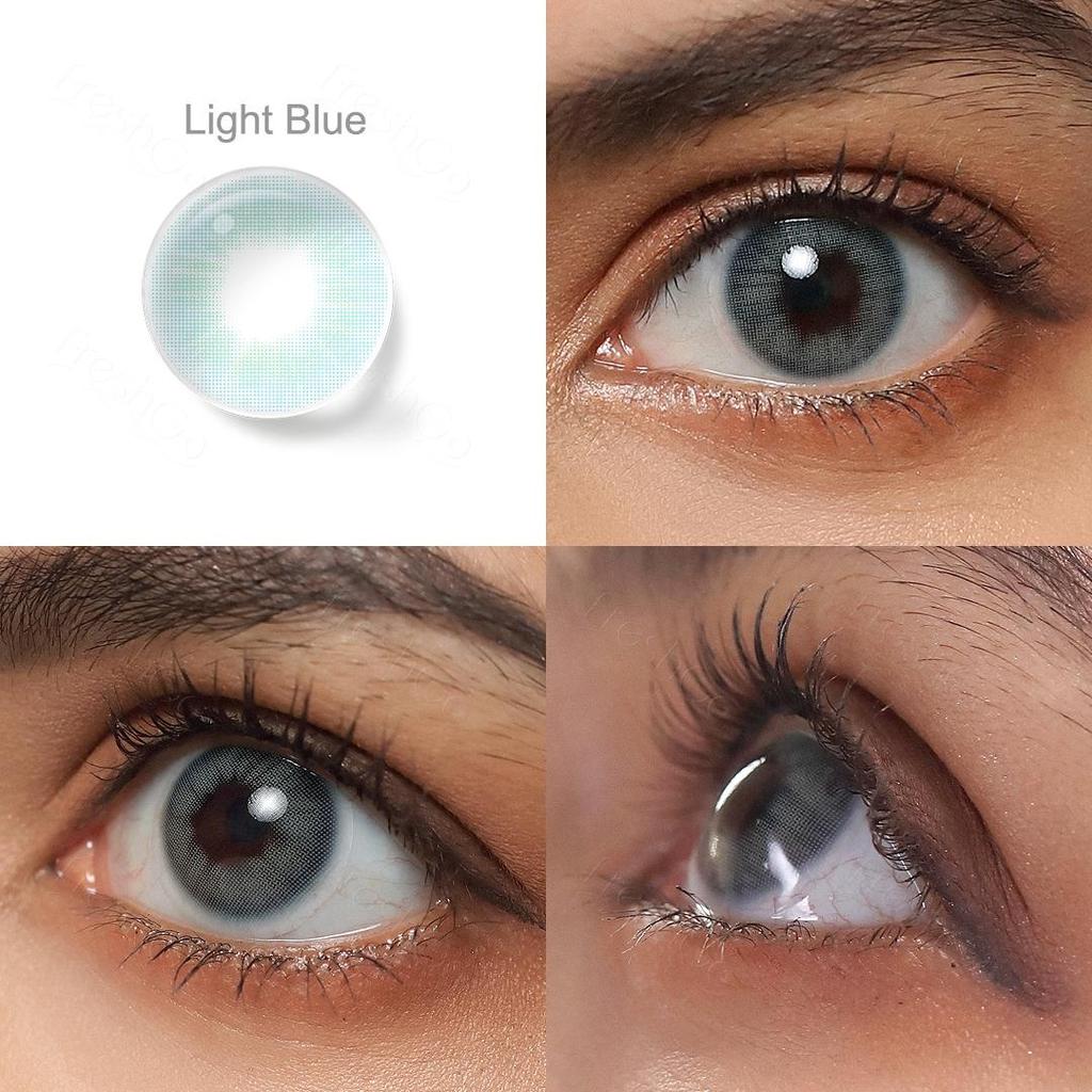 FreshGo Линзы естественного цвета для глаз, 1 пара годовых цветных линз серии Cloud, серые косметические контактные линзы, косметические цветные линзы для глаз