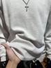 Мужская толстовка большого размера с прямыми плечами, вышивкой в виде сот и вафельной вязкой, с длинным рукавом, для осени/зимы.