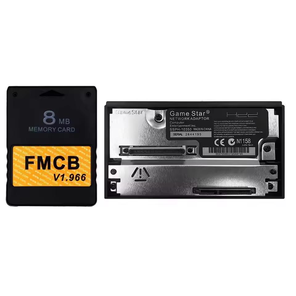 Сетевая карта-адаптер с интерфейсом SATA для игровой консоли PS2 Fat, жесткий диск SATA для Playstation 2, SATA-разъем с картой памяти Free McBoot
