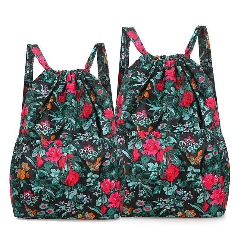 Женский складной рюкзак большой вместимости с завязками - легкая сумка для путешествий и покупок на открытом воздухе